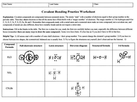 Read Online Covalent Bonding Core Teaching Resources Test Key 