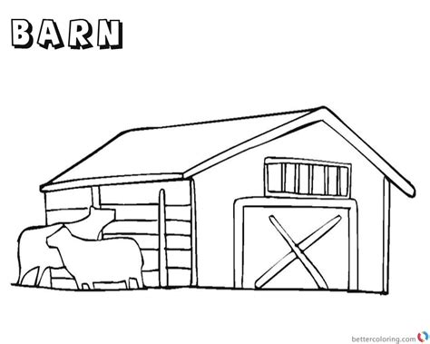Cow And Barn Coloring Page Coloring Pages And Barn Coloring Pages For Adults - Barn Coloring Pages For Adults