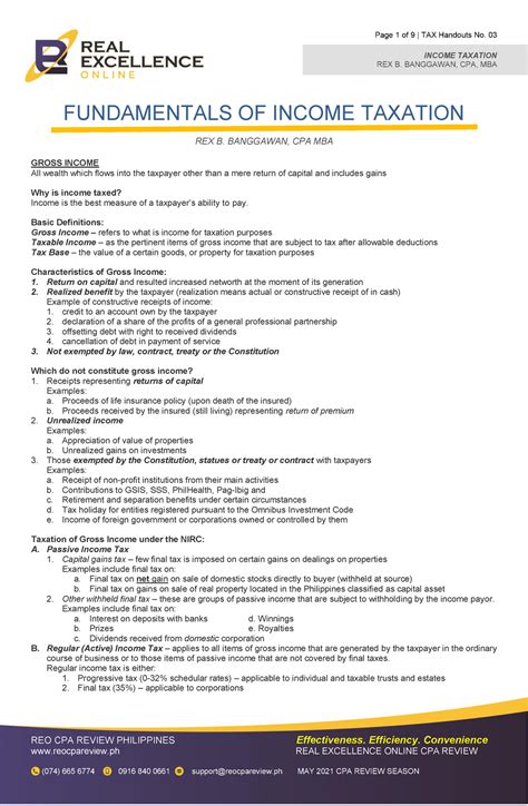 cpa taxation notes