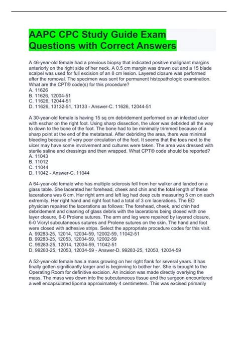 Cpc Exam Study Guide Aapc