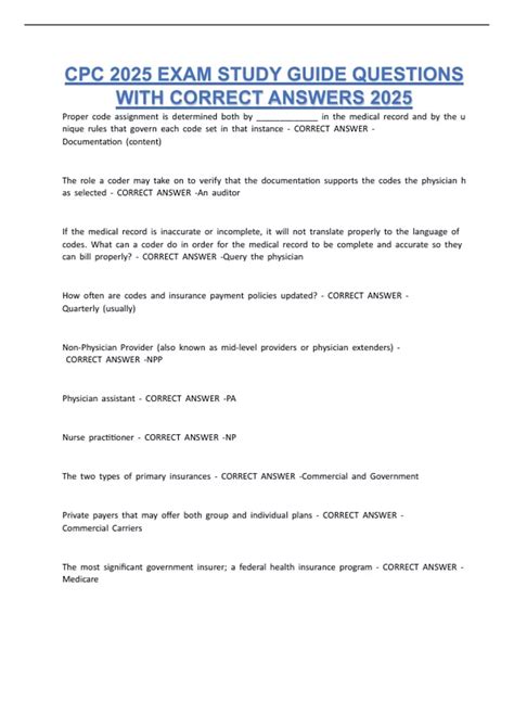 Cpc Study Guide Printable