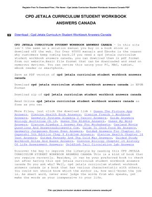 Full Download Cpd Jetala Curriculum Student Workbook Answers Canada 