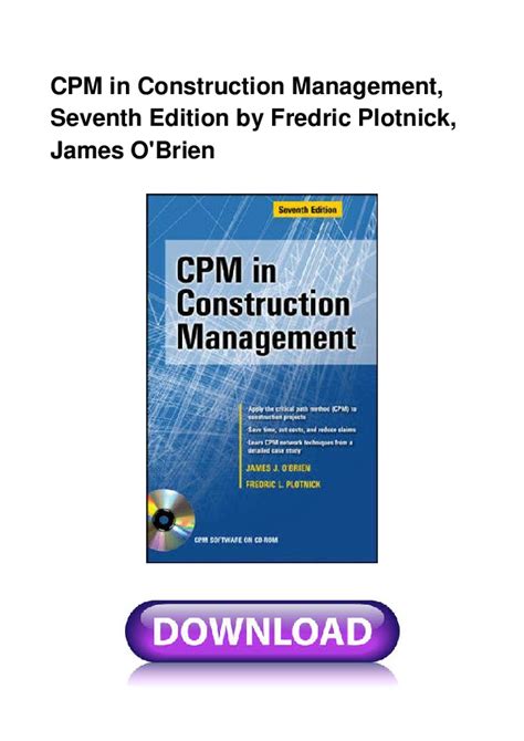 Read Cpm In Construction Management 7Th Edition 