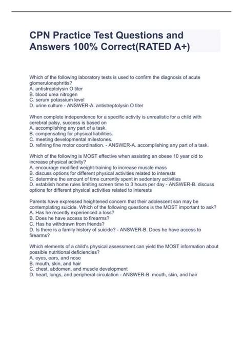 Read Cpn Practice Test Questions 