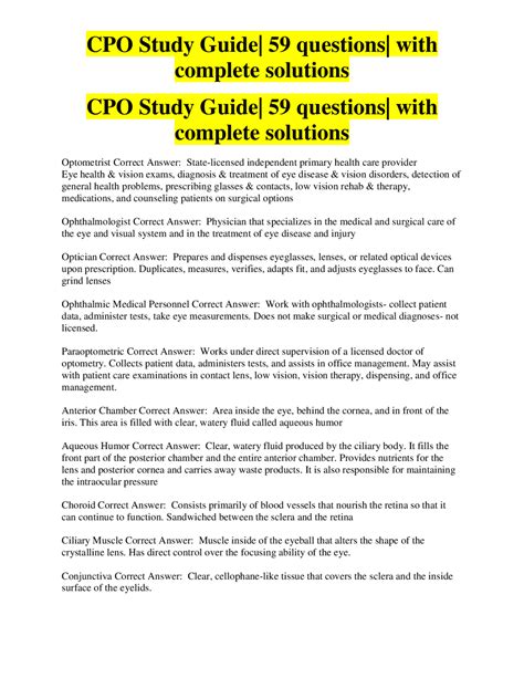 Full Download Cpo Study Guide 2013 