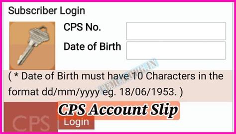 Cps Account Statement Slip