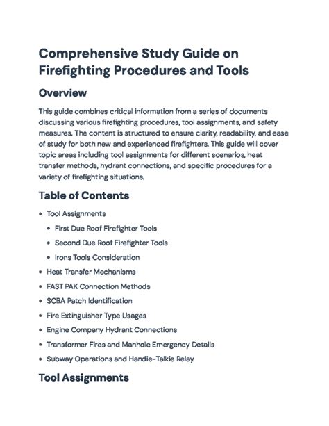 Cps Study Guide Firefighting