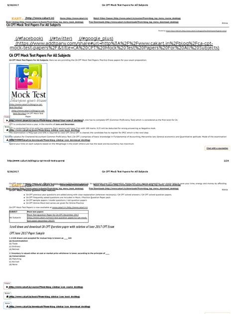 Download Cpt Mock Test Papers 2012 