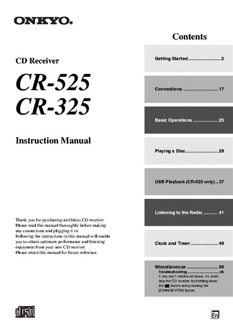Download Cr 325 Onkyo User Guide 