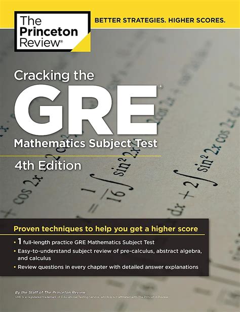 Full Download Cracking The Gre Mathematics Subject Test 4Th Edition Graduate School Preparation 