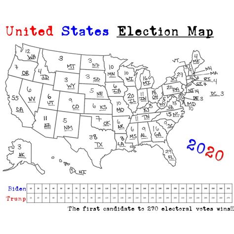 Craft Electoral Voting Map Color In Each State Color In Electoral Map - Color In Electoral Map