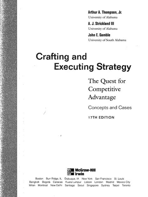 Crafting And Executing Strategy 17th Edition