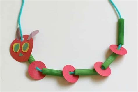 Crafts For Kids Caterpillar Necklace Craft Buggy And Kindergarten Necklace - Kindergarten Necklace
