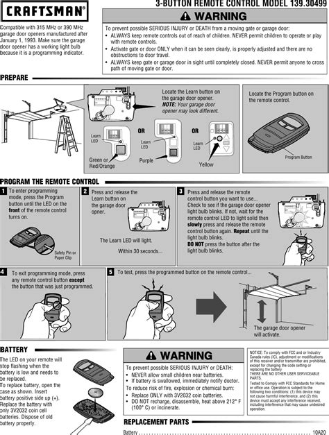 Download Craftsman Opener User Guide 