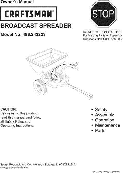 Read Online Craftsman Spreader User Manual 