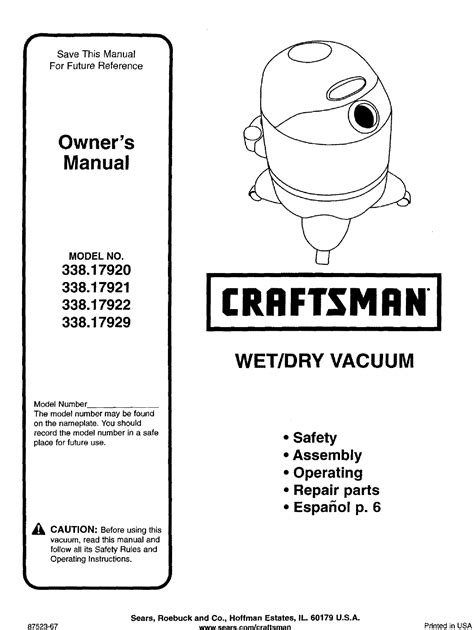 Full Download Craftsman Vacuum Manual 