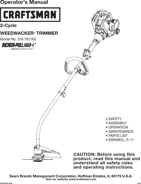 Read Online Craftsman Weedwacker Gas Trimmer Repair Manual 