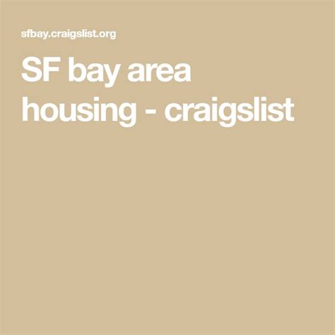 Read Craigs List Sf Housing Http Sfbayaigslist 