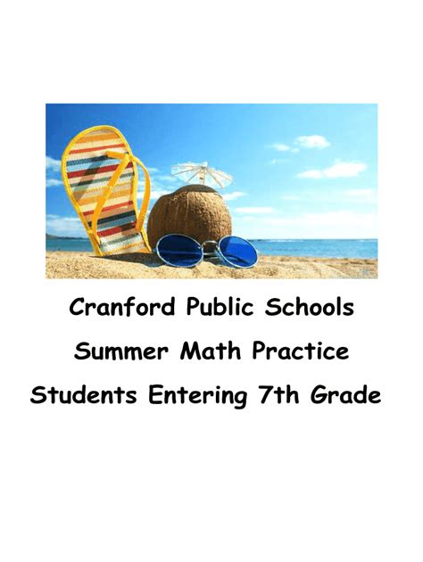 Download Cranford Public Schools Summer Math Practice 