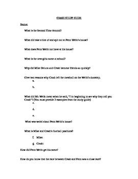 Read Crash Spinelli Study Guide Questions And Answers 