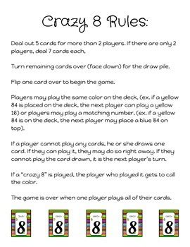 Crazy 8 Card Rules