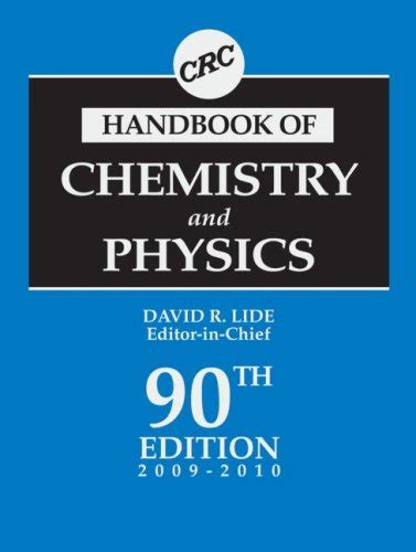 Read Crc Handbook Of Chemistry And Physics 90Th Edition 