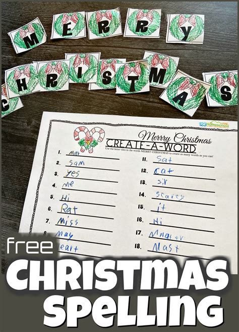 Create A Word Christmas Spelling Activity 123 Homeschool Christmas Spelling Words 3rd Grade - Christmas Spelling Words 3rd Grade