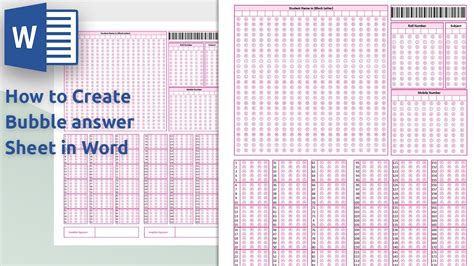 create answer sheet in word