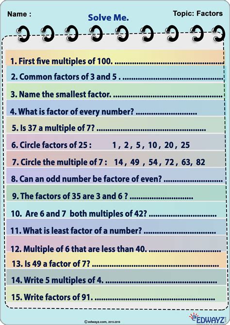 Create Factors And Multiples Worksheets Math Goodies Mathematics Worksheet Factory - Mathematics Worksheet Factory