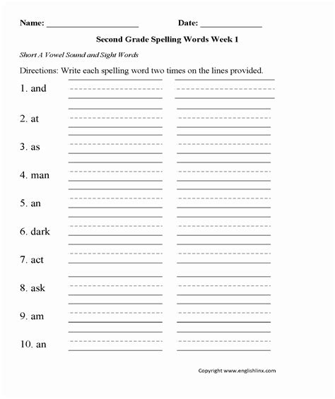Create Your 30 Discover Second Grade Spelling Worksheets Second Grade Spelling Worksheet - Second Grade Spelling Worksheet