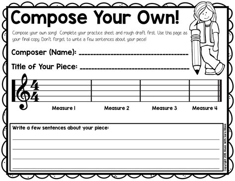 Create Your Own Music Worksheets Using Music Fonts Music Composition Worksheet - Music Composition Worksheet