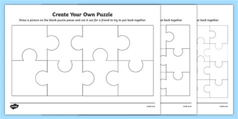 Create Your Own Puzzle Worksheet Worksheet Worksheet Twinkl Puzzle Piece Worksheet - Puzzle Piece Worksheet