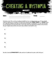 Creating A Dystopia Worksheets Pdf Names Period Course Creating A Dystopia Worksheet - Creating A Dystopia Worksheet
