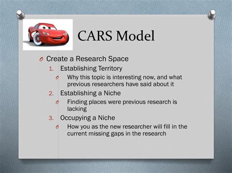 Creating A Research Space Cars Model Writing And Cars Writing - Cars Writing