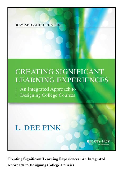Read Creating Significant Learning Experiences An 