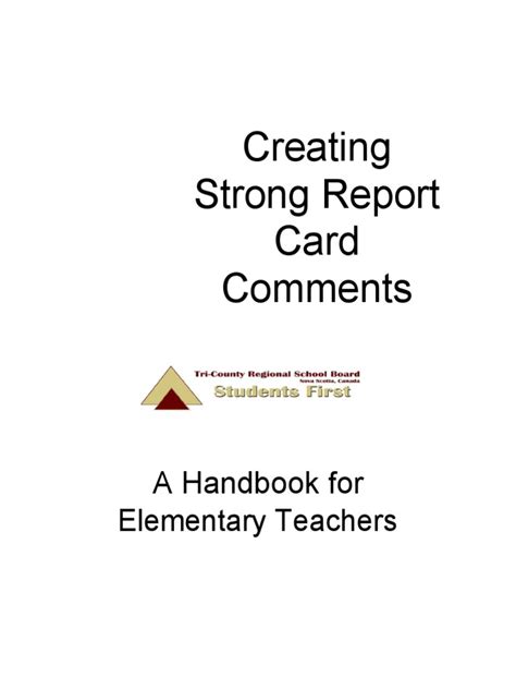 Full Download Creating Strong Report Card Comments Template 