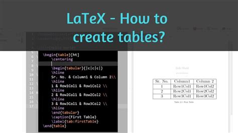 Full Download Creating Tables With Latex 