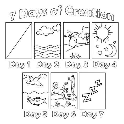 Creation Printable Worksheets Dltku0027s Crafts For Kids Days Of Creation Worksheet - Days Of Creation Worksheet