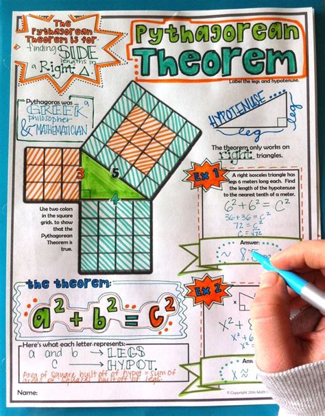 Creative Pythagorean Theorem Project Pdf Printable Worksheet Pythagorean Theorem Activity 8th Grade - Pythagorean Theorem Activity 8th Grade