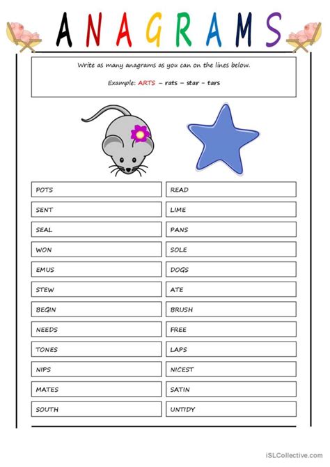 Creative Writing Exercises And Prompts Anagram Writing Exercises - Anagram Writing Exercises