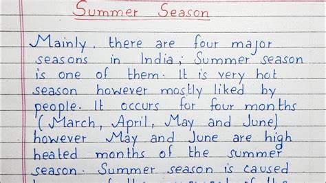 Creative Writing On Summer Season Creative Writing About Summer - Creative Writing About Summer