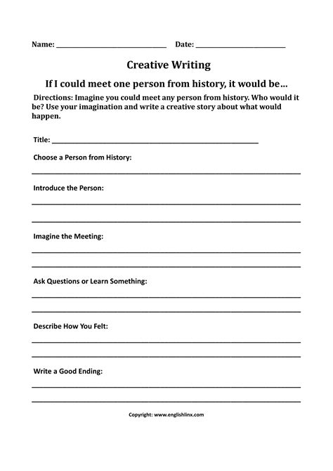 creative writing worksheets for grade 5