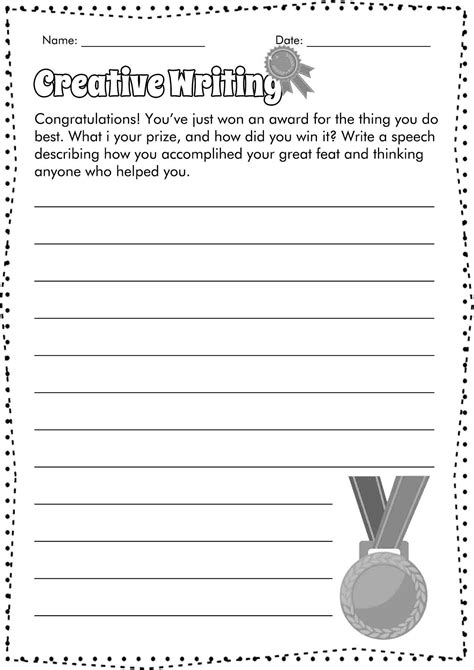 Creative Writing Worksheets For Middle School