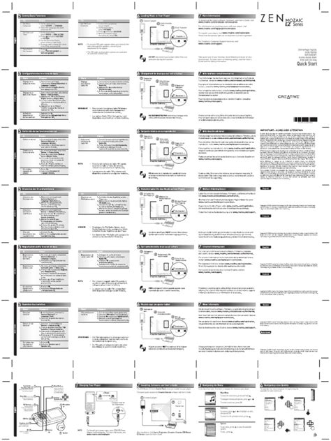 Creative Zen Mozaic User Guide