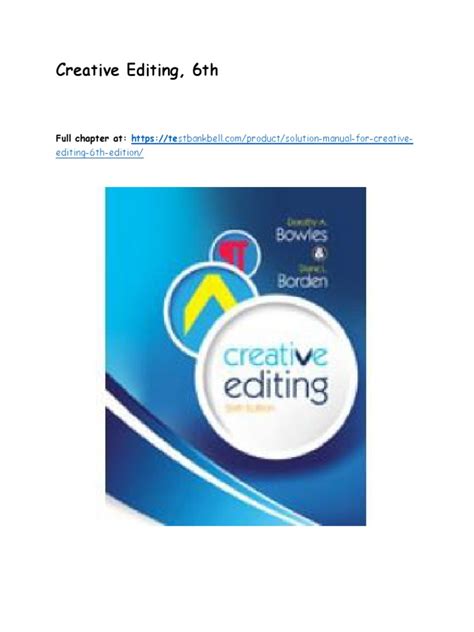 Read Online Creative Editing 6Th Edition Answers Pdf 