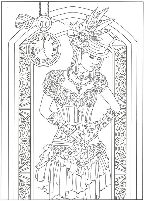 Read Creative Haven Steampunk Fashions Coloring Book Adult Coloring 