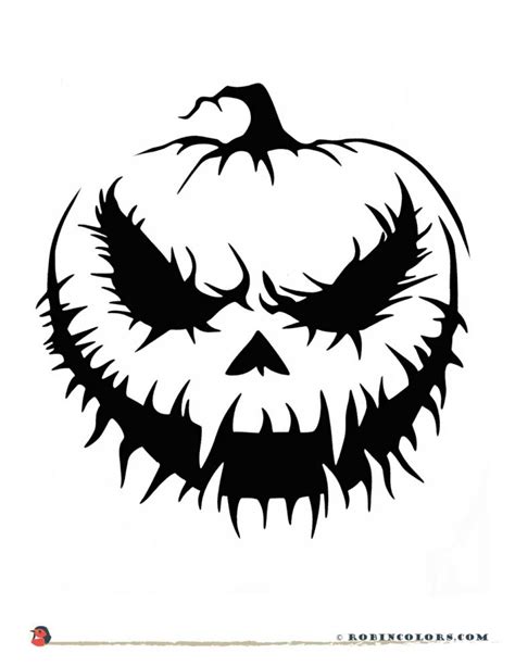 Creepy Pumpkin Stencil
