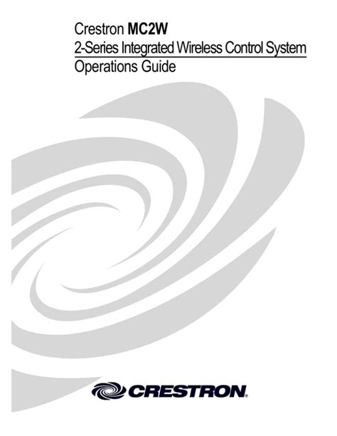 Read Crestron Mc2W User Guide 