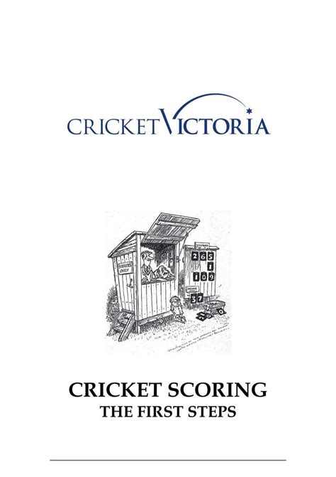 Cricket Scoring The First Steps Manual Newcric
