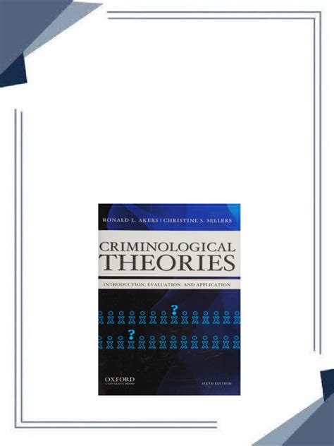 Read Criminological Theories Introduction Evaluation And Application 6Th Edition 